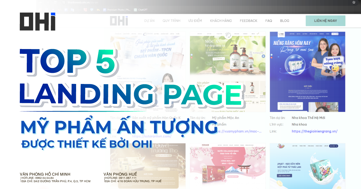 TOP 5 LANDING PAGE/WEBSITE MỸ PHẨM ẤN TƯỢNG ĐƯỢC THIẾT KẾ BỞI OHI