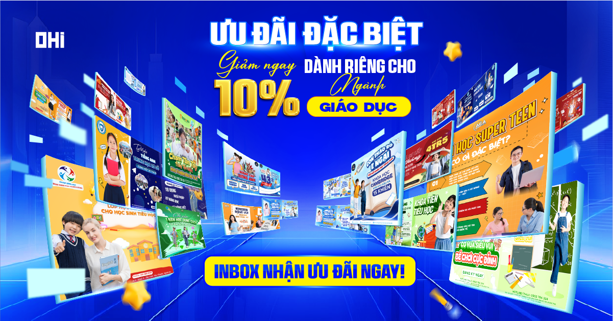 Nhận ngay ưu đãi 10% dịch vụ thiết kế & chăm sóc Fanpage tại OHI - Ưu đãi dành riêng cho ngành Giáo dục